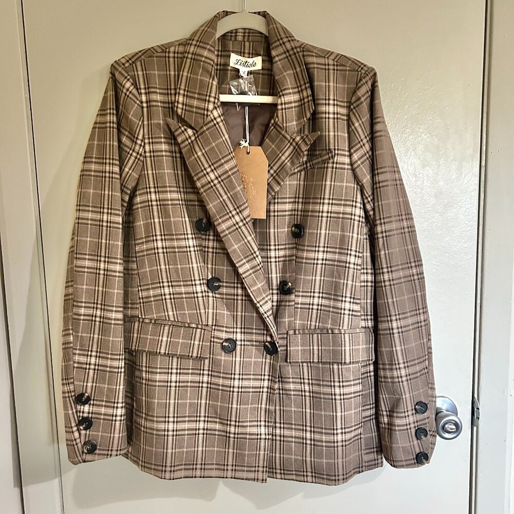 NWT Listicle Brown Plaid Blazer